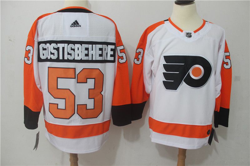 Men Philadelphia Flyers #53 Gostisbehere white Hockey Stitched Adidas NHL Jerseys->new york islanders->NHL Jersey